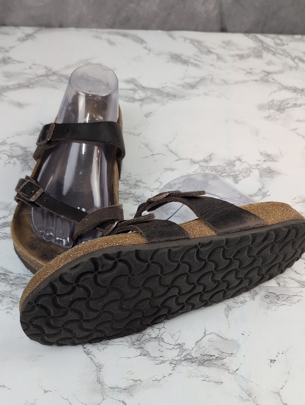 Birkenstock Women's Brown Double-Strap Cork Footbed Sandals